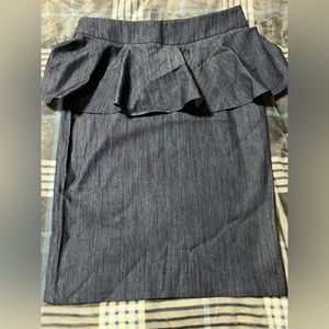 Blue denim peplum skirt
